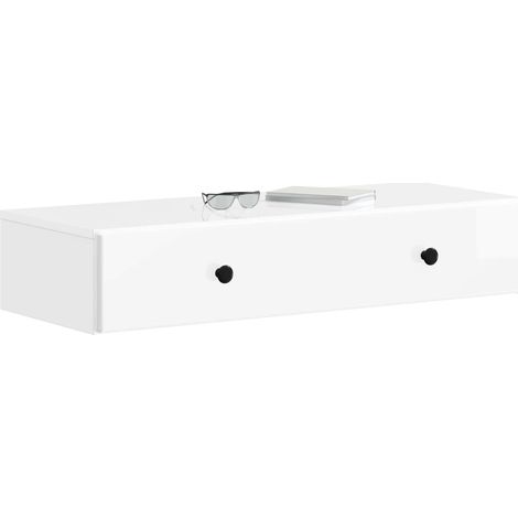 Maison Exclusive - Tavolino da Parete Laterale Bianco Lucido 87,5 x 34,5 x 17 cm