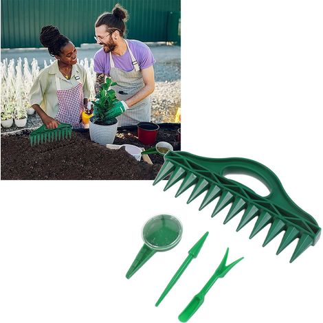 Herramienta de siembra con 12 orificios y dispensador de semillas ajustable para una siembra eficiente de hortalizas, fabricada en plástico resistente, dimensiones 30 x 13 cm, 4 unidades. (1/5)