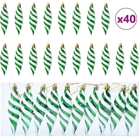 Boule en forme de spirale de Noël 40 pcs Vert Plastique