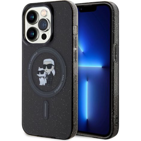 Karl Lagerfeld Karl & Choupette Glitter Magsafe - iPhone 15 Pro Hülle (Schwarz) (1/5)