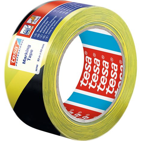 Adhésif Ruban Signalétique Noir / Jaune 33m X 50mm 60760 Tesa (1/2)