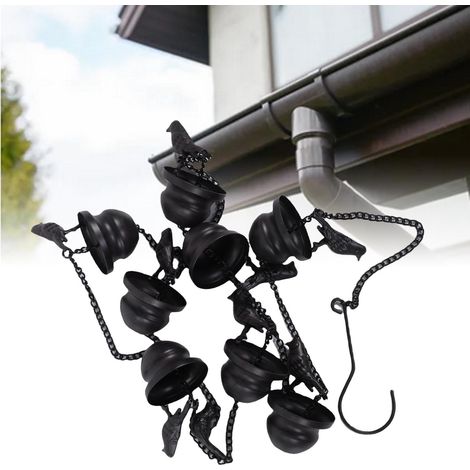 Chaîne de pluie en métal en forme d'oiseau pour gouttières, récupérateur d'eau de pluie en fer forgé en forme de pot à oiseaux, décoration intérieure et extérieure (1/3)