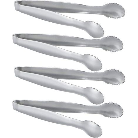 Set mit 4 Mini-Zuckerzangen aus Edelstahl – 10 cm quadratisch, vergoldet (1/5)