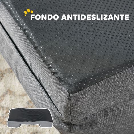 Panier pour chien ou chat de taille moyenne, avec base antidérapante, housse amovible et lavable, 91,5 x 68,5 x 16,5 cm, gris (1/5)
