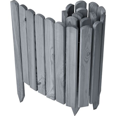 Garronda clôture de Jardin en Bois Bordure Jardin Cloture Jardin Exterieur, Palissade Bordurette Longueur: 100 cm GD-0148 (Gris, Hauteur : 40 cm)