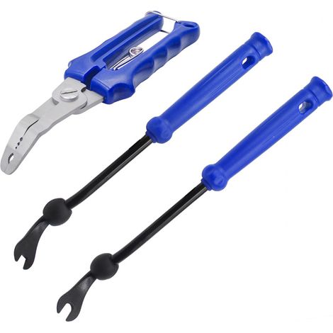 Outil de retrait de garniture automobile 3 pièces, pince de retrait de clips, kit de clips de fixation pour le retrait des rivets et des clips de fixation, pinces de serrage pour panneau de porte auto