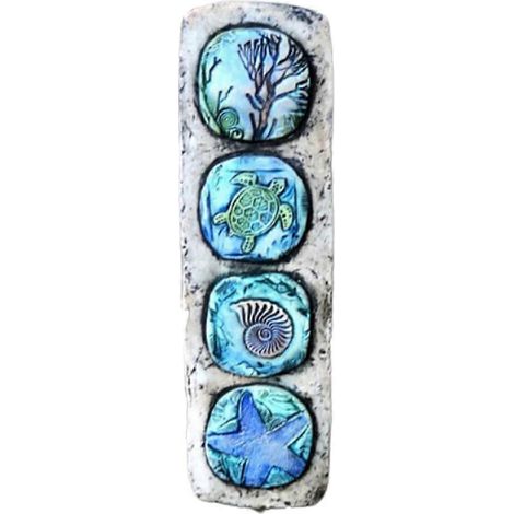 1. Sternenklare Acryl-Gartendekoration, Meeresschildkröte für den Zaun, ozeanblaue Außendekoration, Wandskulptur für Terrasse und Garten.