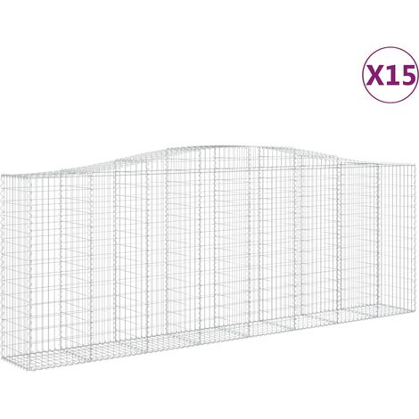 Maison Exclusive - Gabionen mit Hochbogen 15 Stk 400x50x140/160cm