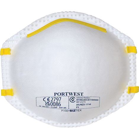 Maschera antipolvere FFP1 (confezione da 20) - Bianca - Portwest