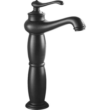 Robinet de salle de bain monotrou, poignée à levier unique, robinet de lavabo, robinet pour eau chaude et froide(poli) (1/5)