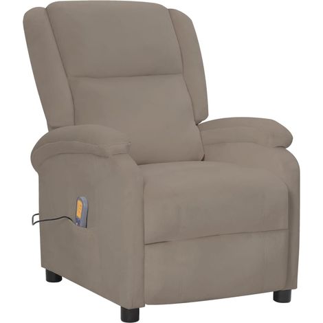 FIMEI Fauteuil de massage inclinable Gris clair Velours (1/5)