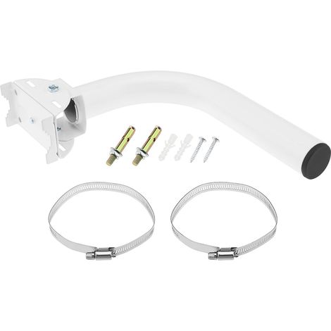 Support WiFi Extérieur 250mmx160mm Support en Métal Plate-Forme de Réseau sans Fil Extérieure Résistant aux Intempéries pour Antenne de Poteau de Grenier, Blanc (1/5)