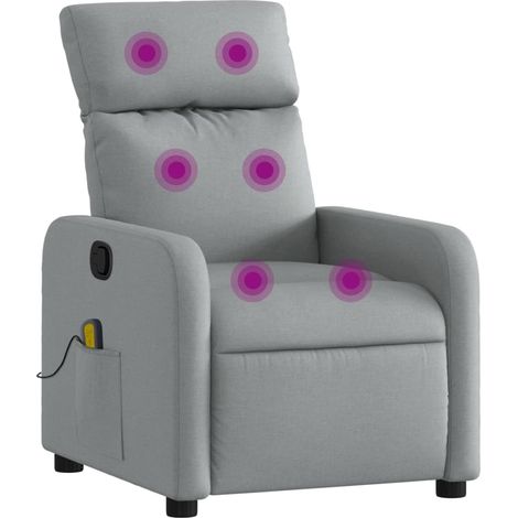 Maison Exclusive - Massage-Relaxsessel Hellgrau Stoff