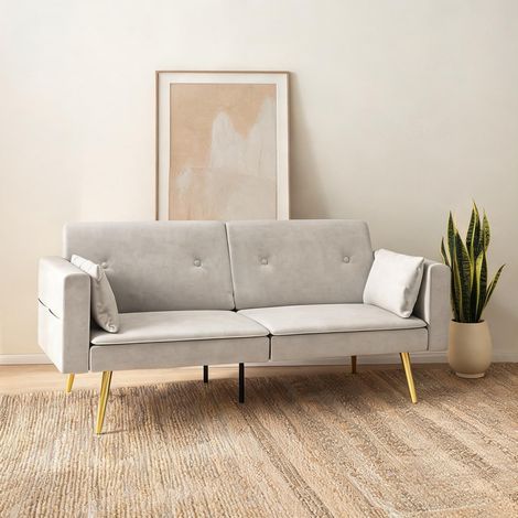 Canapé convertible beige en polyester 181 x 73 x 78,5 cm (1/5)