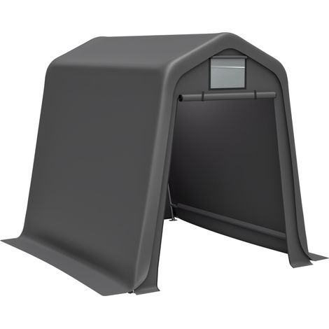 Abri de stockage polyvalent 245x183x217 cm gris en PE résistant aux intempéries (1/5)