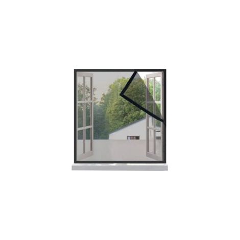 Zanzariera per finestra, non necessita di foratura, zanzariera autoadesiva 90x130cm nera - Crezuo