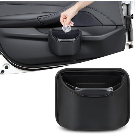 Auto Mülleimer PU Leder mit Clip, auslaufsicher, herausnehmbar, 0.8L (1/5)