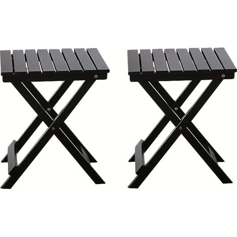 Petite table d'appoint carrée en bois, pliable, idéale pour une terrasse, un salon, une chambre, comme support pour plantes ou pour le camping. (1/5)