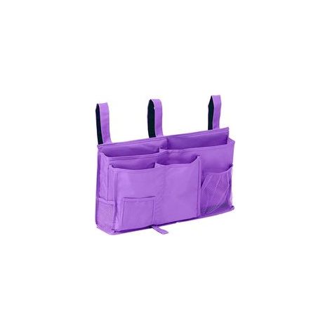 1 Sac de rangement pour lit superposé(Violet), sac de rangement pour lit suspendu, 8 poches, pour lit de chambre d'étudiant, lit d'hôpital, barreaux de lit pour bébé, 600D Oxford Cloth (1/4)