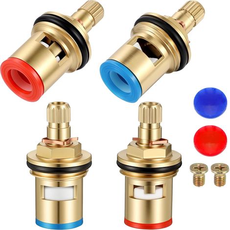 1 paire de valves de rechange pour robinet, valve à cartouche universelle, tête de valve en laiton 1/2 pouce, valves à disque céramique avec vis (1/5)