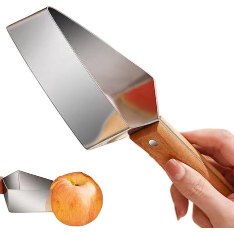 Coupe-Pastèque Triangulaire Triangle Ergonomique Avec Manche En Bois Trancheuse À Pastèque Adapté Pour Cuisine, Camping, Pique-Nique, Restaurant, Magasin De Primeurs, Cantaloup Et Ananas (1/5)