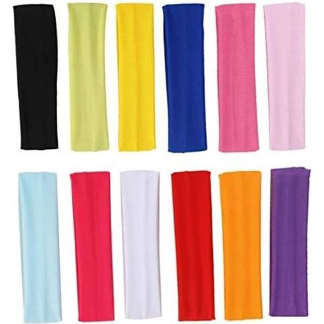 Haarbänder für Damen, Yoga-Stirnbänder aus Baumwolle, Haarbänder mit Gummiband, 12 Farben (1/4)