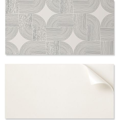Panel decorativo de vinilo con gr谩ficos para cocina o ba帽o, 100x50 cm, l铆neas geom茅tricas en el dise帽o.