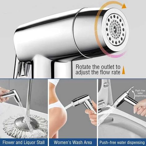 Bidet Toilet Sprayer ABS Flexible Shower Hose Bidet Bathroom Spray Gun (1/4)