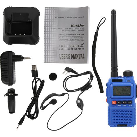 Lot Bluetooth Talkies-Walkies Portables avec Écran LCD, Casque Inclus, Prise UE Bleue 100-240V (1/5)