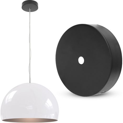 Douille de plafonnier ronde en aluminium, accessoires d'éclairage à monter soi-même, noir (1/5)
