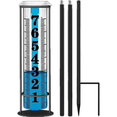 für Garten mit Erdspieß Regenmessgerät Höhe verstellbar für