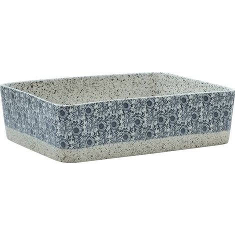 Maison Exclusive - Lavabo Appoggio Grigio e Blu Rettangolare 46x35,5x13cm Ceramica