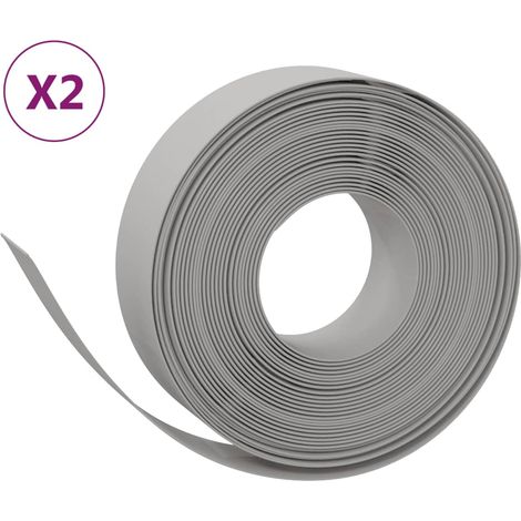 Bordures de jardin 2 pcs gris 10 m 15 cm polyéthylène