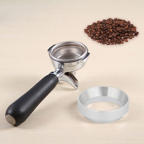 58 mm Universal-Dosierring-Trichter aus Aluminium, Ersatzteil für Kaffeemaschinen (Silber) (1/5)