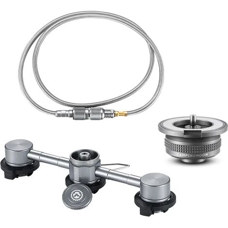 Adaptateur pour cuisinière à gaz 3 en 1, adaptateur butane avec tuyau d'extension, adaptateur pour fournaise à cartouche de gaz, adaptateur de conversion pour réchauds portables (1/4)