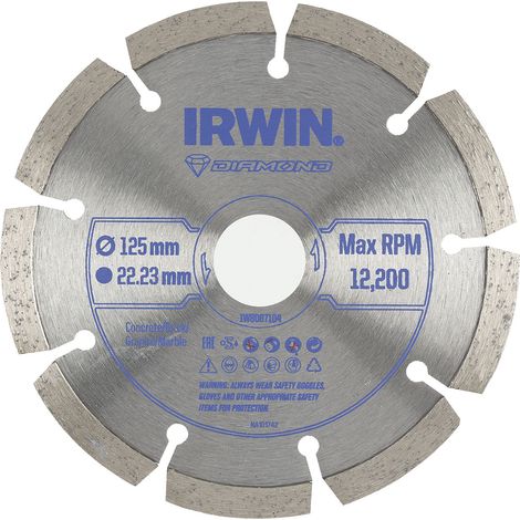 Irwin tarcza diamentowa 125mm x 22,23mm / segmentowa do betonu, cegły, granitu i marmuru