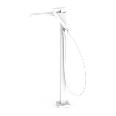 Mitigeur sur pied pour baignoire et douche WHITEMAT (blanc mat) - TRES 20247001BM