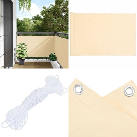 Écran d'intimité de balcon crème 600x90 cm PVC - Brise Vue Balcon - Ecran D'intimité - Cloture Pvc - Protection Solaire - Décoration Exterieur - Home & Living