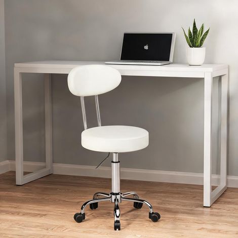 Tabouret blanco en cuero Sintético métal 41,5 x 35 x 100 cm (1/5)