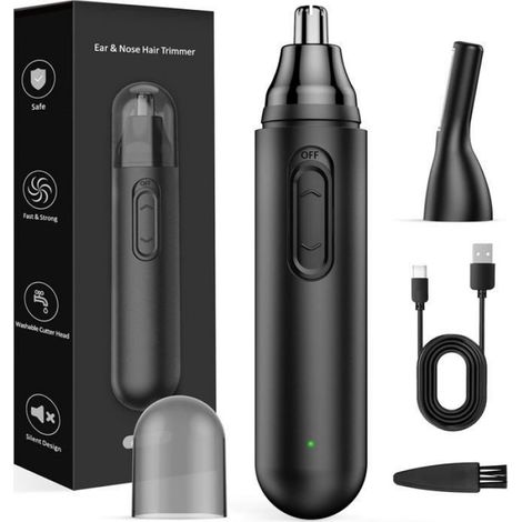 Tondeuse nez 2 en 1 - Tondeuse nez - Tondeuse sourcils et oreilles - Rechargeable par USB - Tondeuse nez homme et femme - Noi