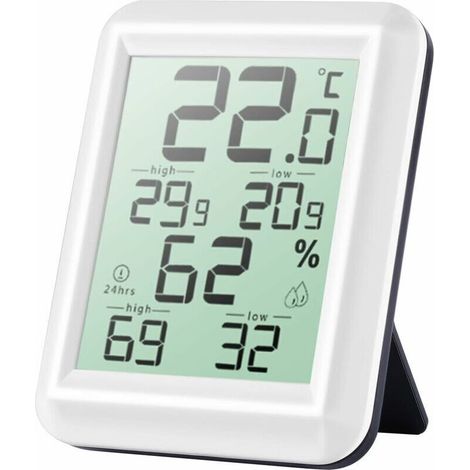 Mini Thermometre Interieur, Hygrometre Interieur de Haute Précision, ℃/℉Commutable, pour Détecter Hygrometré et la température, Indication du Niveau de Confort (1/5)