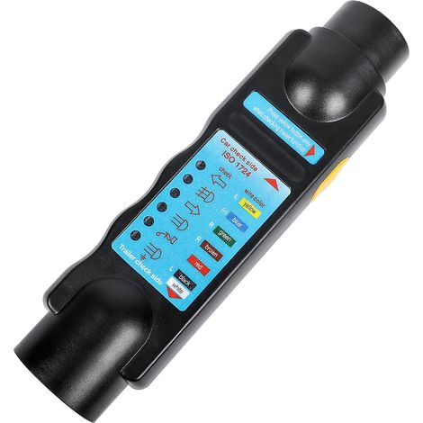 Comprobador de enchufes de remolque de 7 pines, comprobador de enchufes de 7 polos para cableado de luces traseras de coche y camión de 12 V (1/5)