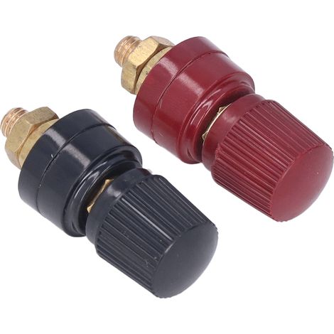 Bloc de bornes M6 rouge et noir pour régulateur de tension - Connexion stable, montage rapide - Lot de 5 (1/5)