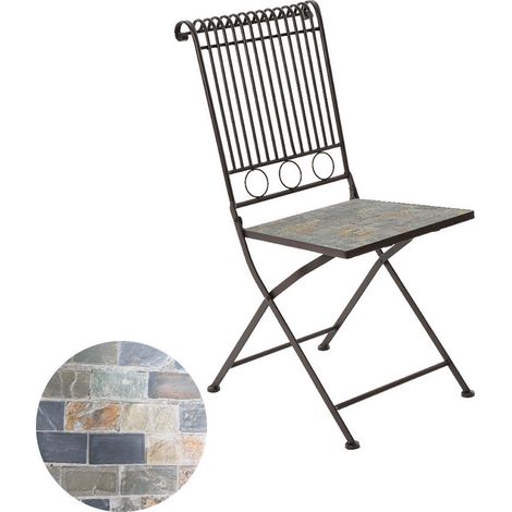 Chaise Métallique/Mosaïque Couleur: Marron 39x39x90cm Modèle Stuttgart Pour Extérieur (1/3)