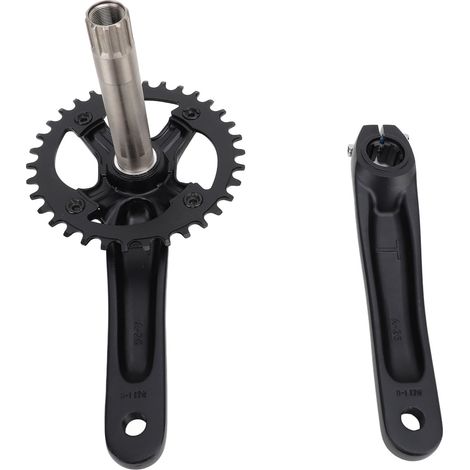 Manivelles de vélo VTT creuses intégrées pour mono-disque, en alliage d'aluminium, avec boîtier de pédalier. (1/5)