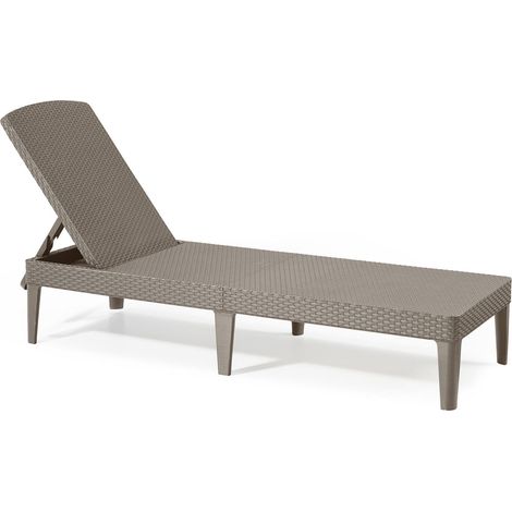 Dmora - Lettino prendisole Marsicana, Sdraio da giardino, Letto pieghevole outdoor, Sedia reclinabile, 188x58 h29 cm, Tortora