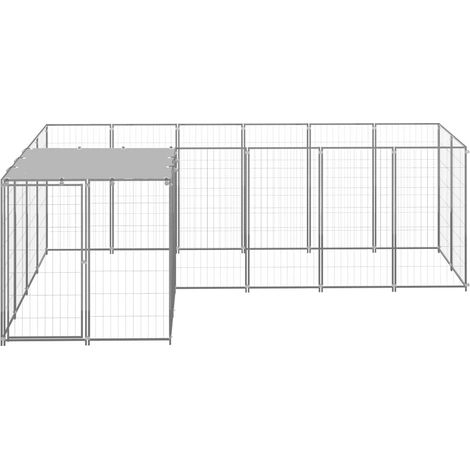 Maison Exclusive - Gabbia per Cani Argento 4,84 m² in Acciaio (1/5)