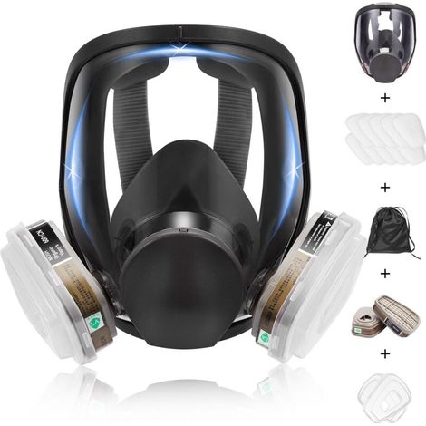 Masque Respiratoire 15 en 1 avec Filtre Double Particules et Vapeurs – Conception Ergonomique pour Peinture et Travaux Mécaniques (1/5)