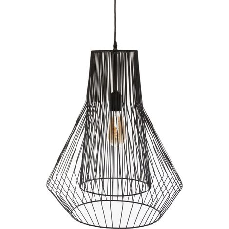 Suspension Noire "Zania" en métal filaire Hauteur 52 cm Atmosphera - Noir - (1/4)