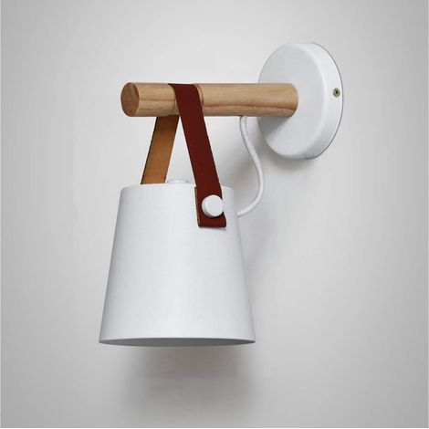 COMELY moderne luci a LED da parete, europeo E27 cintura parete luce semplice legno massiccio comodino moderno creativo metallo ferro studio vicolo decorativo parete lanterna ingresso scale